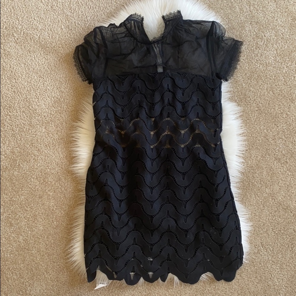 Self-Portrait Black Lace Mini Dress